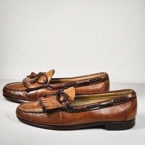 Allen Edmonds Men’s Brown Woodstock Braided Slip-On Dress Shoes Size 10 C